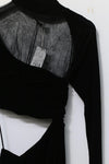 Un morceau velvet lace stitching waist details dress um231ls07 black PUM35